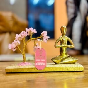 bG9jYWw6Ly9tZWRpYS85Ti8yRS82MFIzMEMxSDc0UksyRTlOLzQ5ZmQxNjljLmpwZWc.jpg Jardín de Yoga con Piedras Preciosas - Postura Namaste - Árbol Inclinado de Cuarzo Rosa - 100 piedrecitas