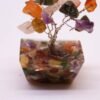 Mini árbol de piedras preciosas sobre base de orgonita - Piedras múltiples (15 piedras)