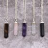 Colgante de Punto Clásico de Piedras Preciosas - Cuarzo de Roca