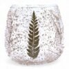 Portavelas recto de Vidrio floral natural - Pino (10x9cm)