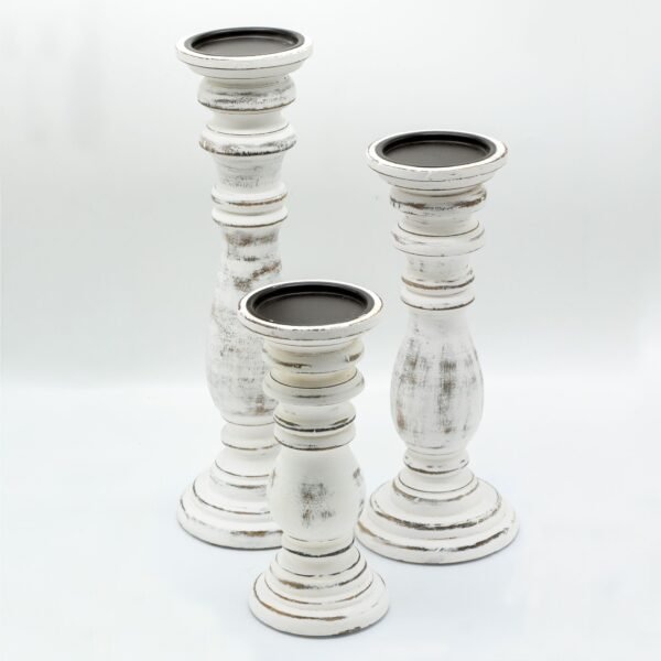 Candelabro clásico - Blanco - 23x10cm - Pequeño