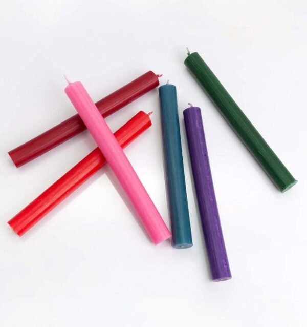 Bulk Solid Colour Dinner Candles - Rustic Red - Pack of 10