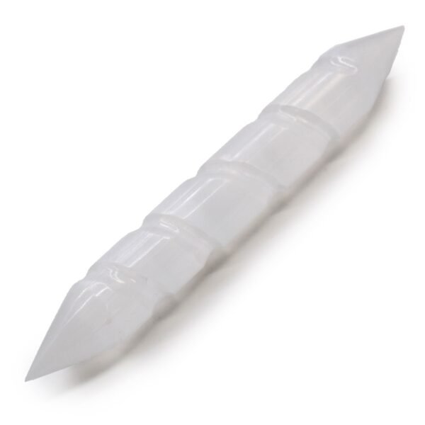 Varita Espiral de Selenita - 16 cm (Ambos extremos punta)