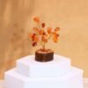 Mini árbol de piedras preciosas sobre base de madera - Cornalina (15 piedras)